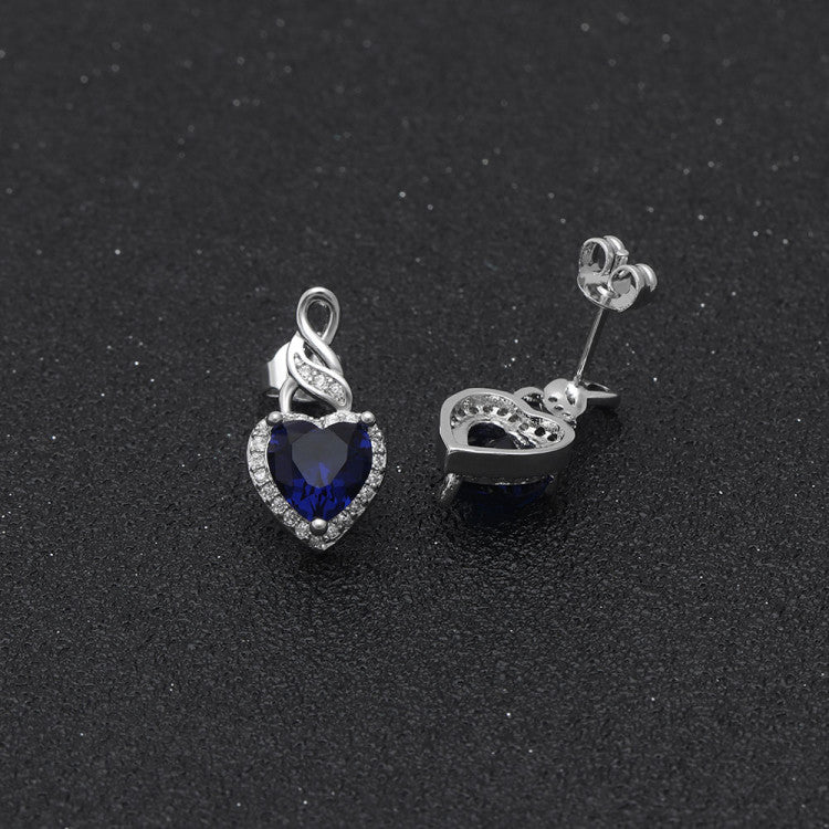 HeartShapePurpleCzDropStudEarringsWomensGingerLyneCollection_Blue-3