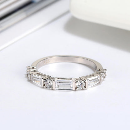 Anniversary Band Ring for Women Baguette Cz Sterling Silver Ginger Lyne Collection - 10