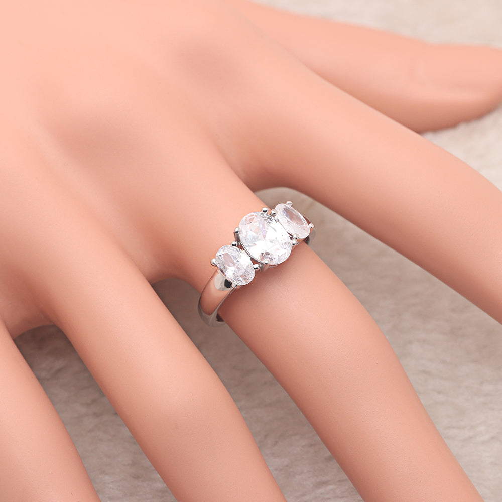 Cassidy Engagement Ring Womens Sterling Silver Cz Ginger Lyne Collection