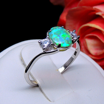 Addy Purple Opal Ring Sterling Silver Women Engagement Ginger Lyne Collection