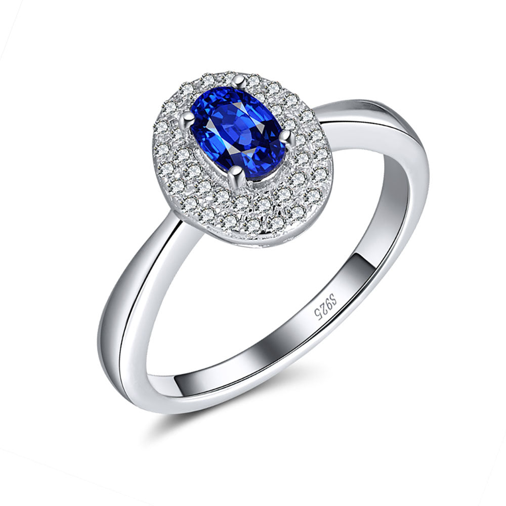 Engagement Birthstone Ring for Women Blue Cz Sterling Silver Ginger Lyne Collection - 7