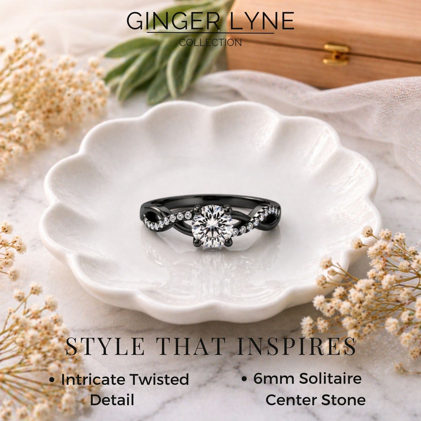 QueenaSolitiareBlackEngagementRingforWomenSterlingSilverCZGingerLyneCollection_BlackClearStones-2