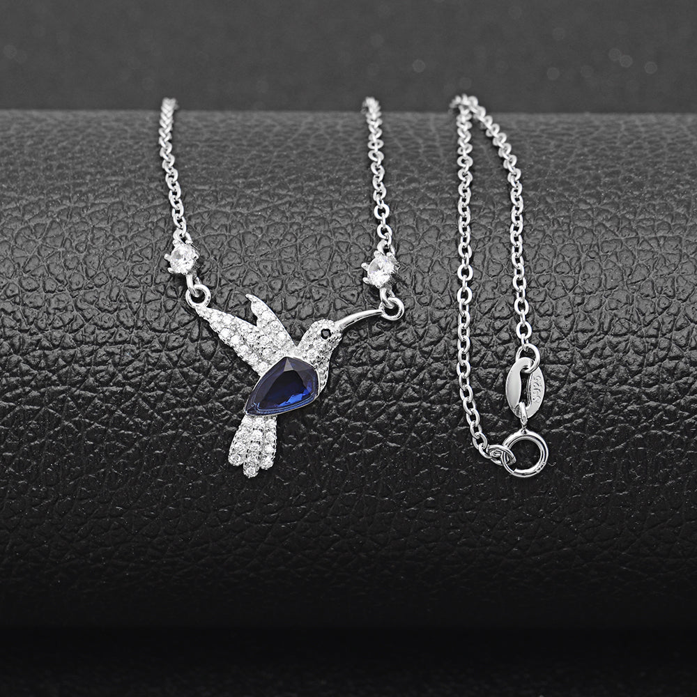 Hummingbird Necklace or Bracelet Sterling Silver Blue Cz Women Ginger Lyne Collection - Necklace