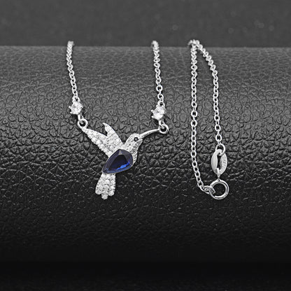 Hummingbird Necklace or Bracelet Sterling Silver Blue Cz Women Ginger Lyne Collection - Necklace