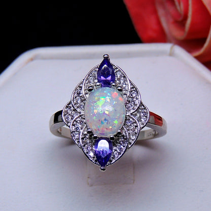 Quin Created Fire Opal Purple Cz Ring Women Ginger Lyne Collection