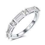 Load image into Gallery viewer, Anniversary Band Ring for Women Baguette Cz Sterling Silver Ginger Lyne Collection - 10
