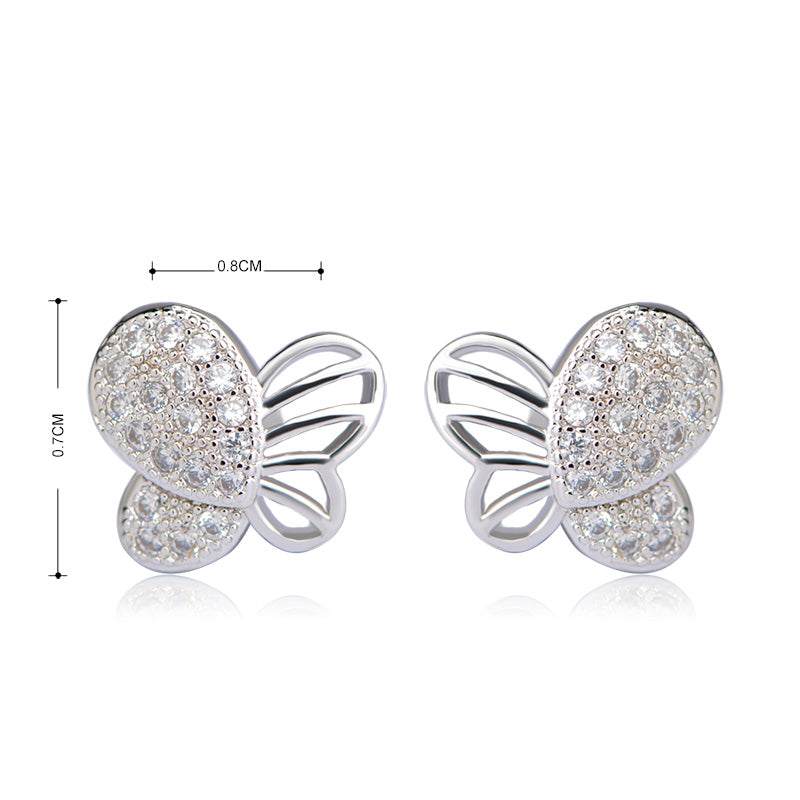Butterfly Small Stud Earrings for Women Ginger Lyne Collection - Silver