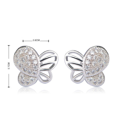Butterfly Small Stud Earrings for Women Ginger Lyne Collection - Silver
