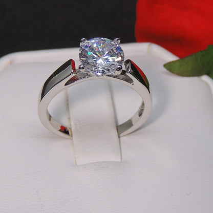 Womens Engagement Ring Solitaire 2 ct Cubic Zirconia by Ginger Lyne Collection