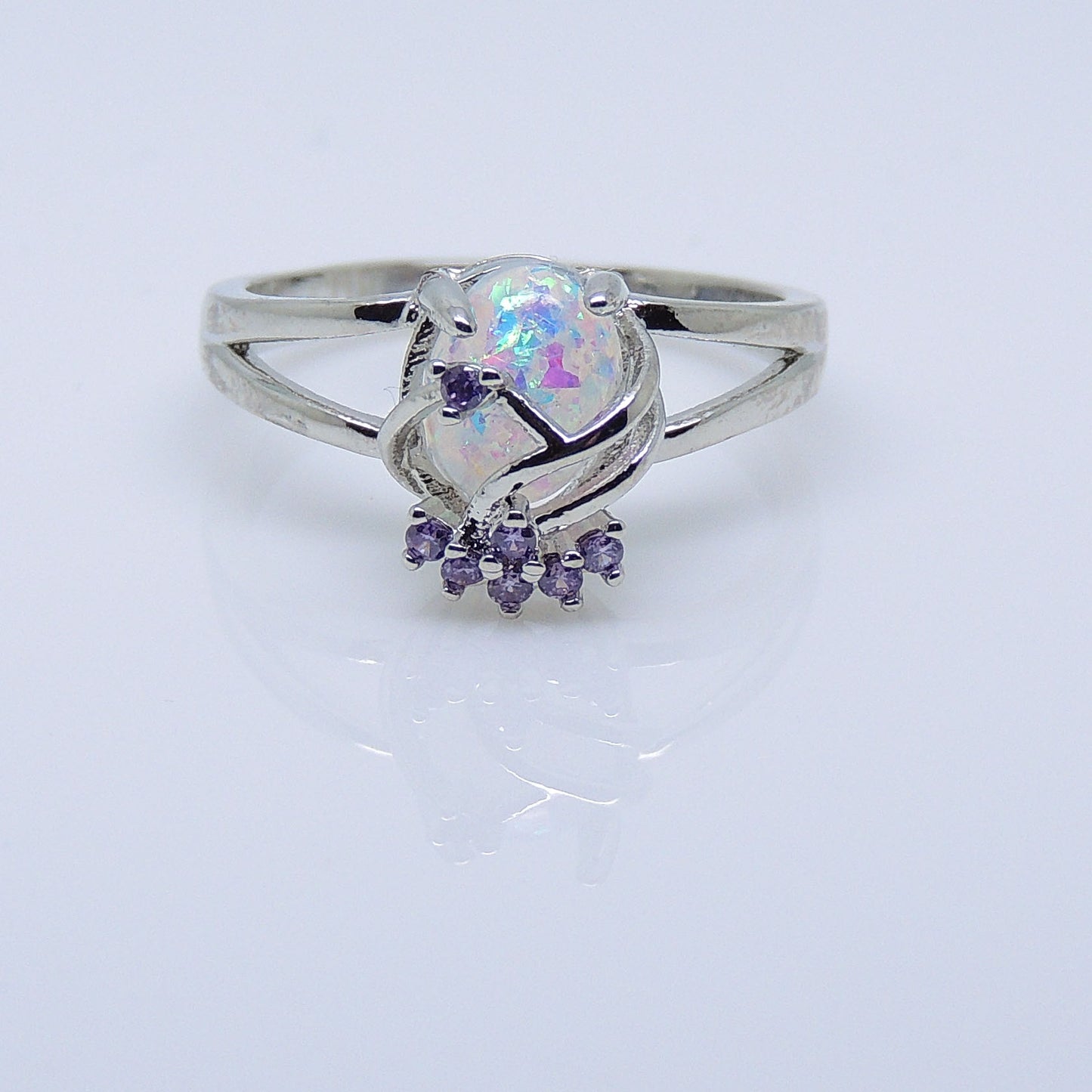 Adlai Simulated Fire Opal Ring Women Purple Cubic Zirconia Ginger Lyne Collection - 10