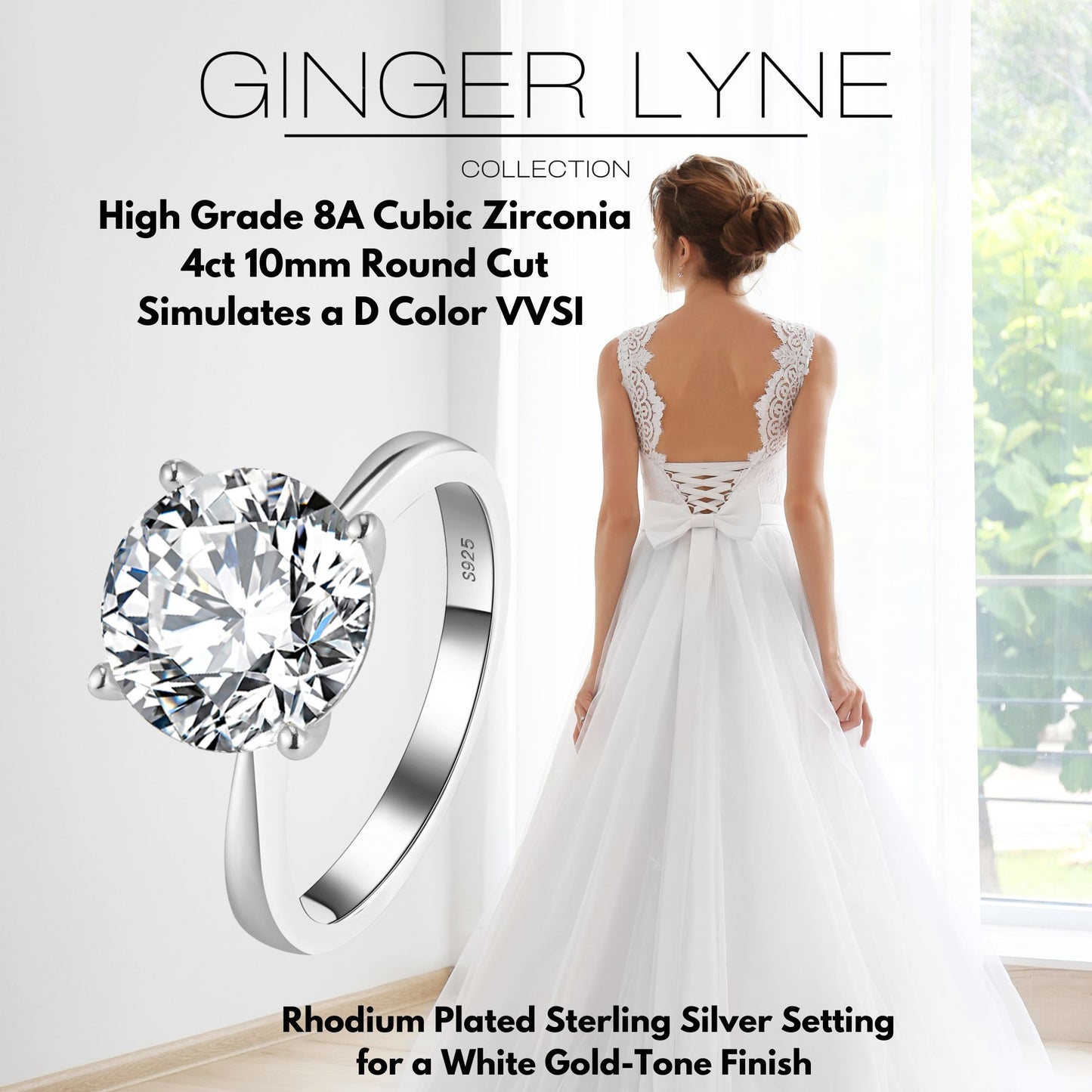 Solitaire4CtRoundCutEngagementRingforWomenSterlingSilver8ACZGingerLyneCollection-6,Silver_Silver-6