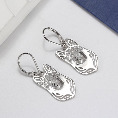 German Shepherd Dog Silver Necklace Earrings Set Women Ginger Lyne Collection - Earrings