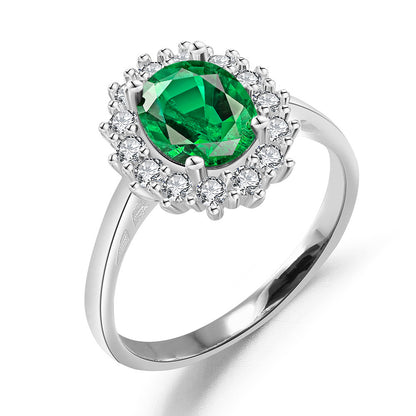 KateMayBirthstoneRingforWomenGreenSimulatedEmeraldHaloSterlingSilverSize8byGingerLyne_Green-1