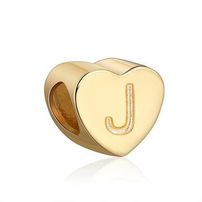 Initial Heart Charms Gold Plated  Sterling Silver Womens Ginger Lyne Collection - J
