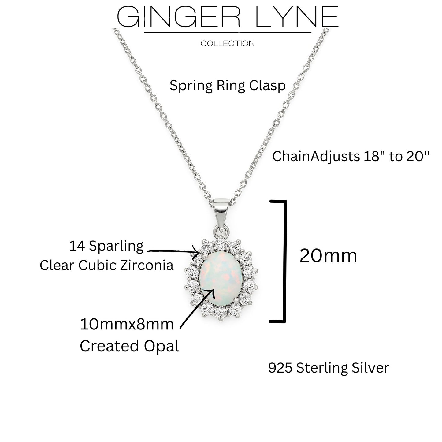 GingerLyneWhiteorPurpleFireOpalCZPendantNecklaceforWomenSterlingSilverCubicZirconia_White-4