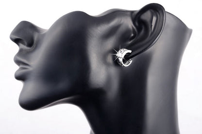 Small Hoop Earrings for Women Marquise Cut Cubic Zirconia Ginger Lyne Collection - Silver