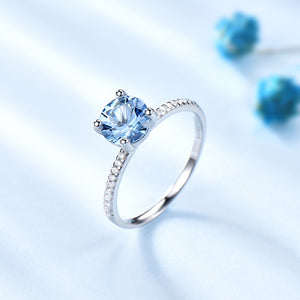 Blue Topaz Engagement Ring for Women Sterling Silver Ginger Lyne Collection - 10