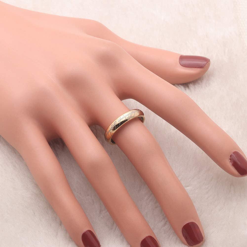 Ginger Lyne Tungsten Wedding Band for Men or Women Lords One Ring of Power Silver 6mm or 4mm