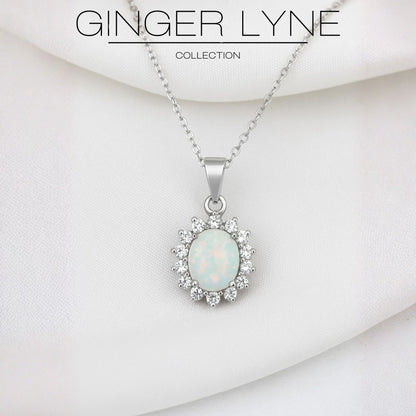 GingerLyneWhiteorPurpleFireOpalCZPendantNecklaceforWomenSterlingSilverCubicZirconia_White-2