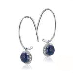 Load image into Gallery viewer, Drop Hook Earrings for Women Sterling Silver Cubic Zirconia Charm Ginger Lyne Collection - Blue

