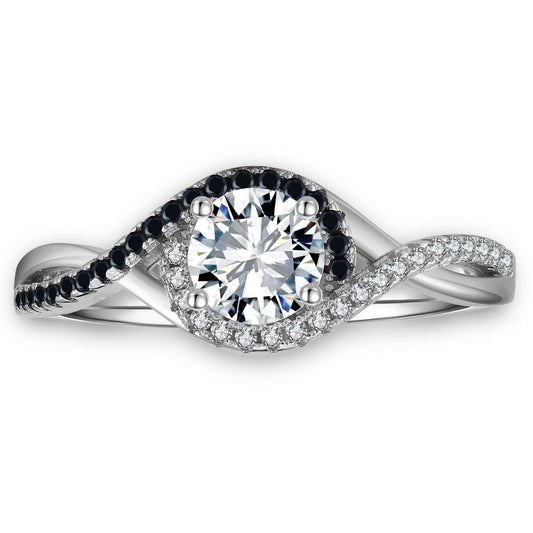 PenelopeBlackHaloEngagementRingforWomenSterlingSilverWeddingRingGingerLyneCollection_Black-1