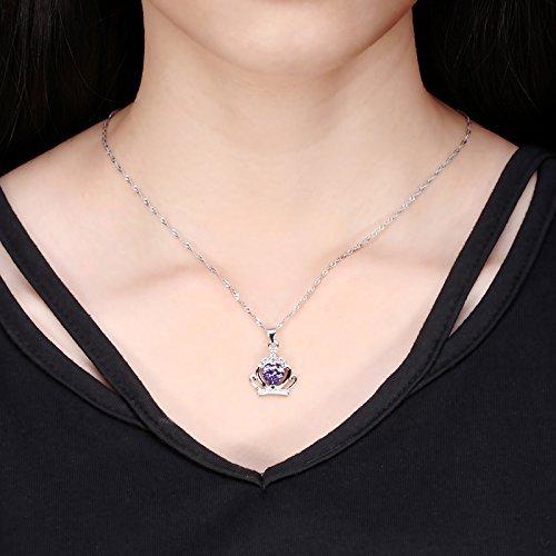 Crown Pendant Chain Necklace for Women Sterling Silver Clear Cubic Zirconia Ginger Lyne Collection