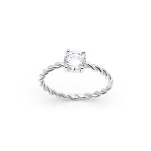 Cheryl Engagement Ring Wedding Womens Cz Sterling Silver Ginger Lyne Collection - 10