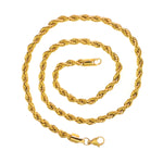 Load image into Gallery viewer, Gold Twisted Rope Chain Necklace Hip Hop Men Women Ginger Lyne Collection - 24 Inch Gold
